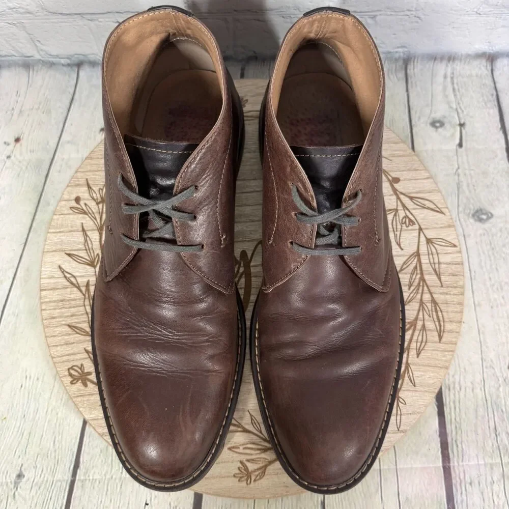 Chukka Boots Brown Ankle Shoes Men's 10D Leather Preppy Minimalist Indie Shoes